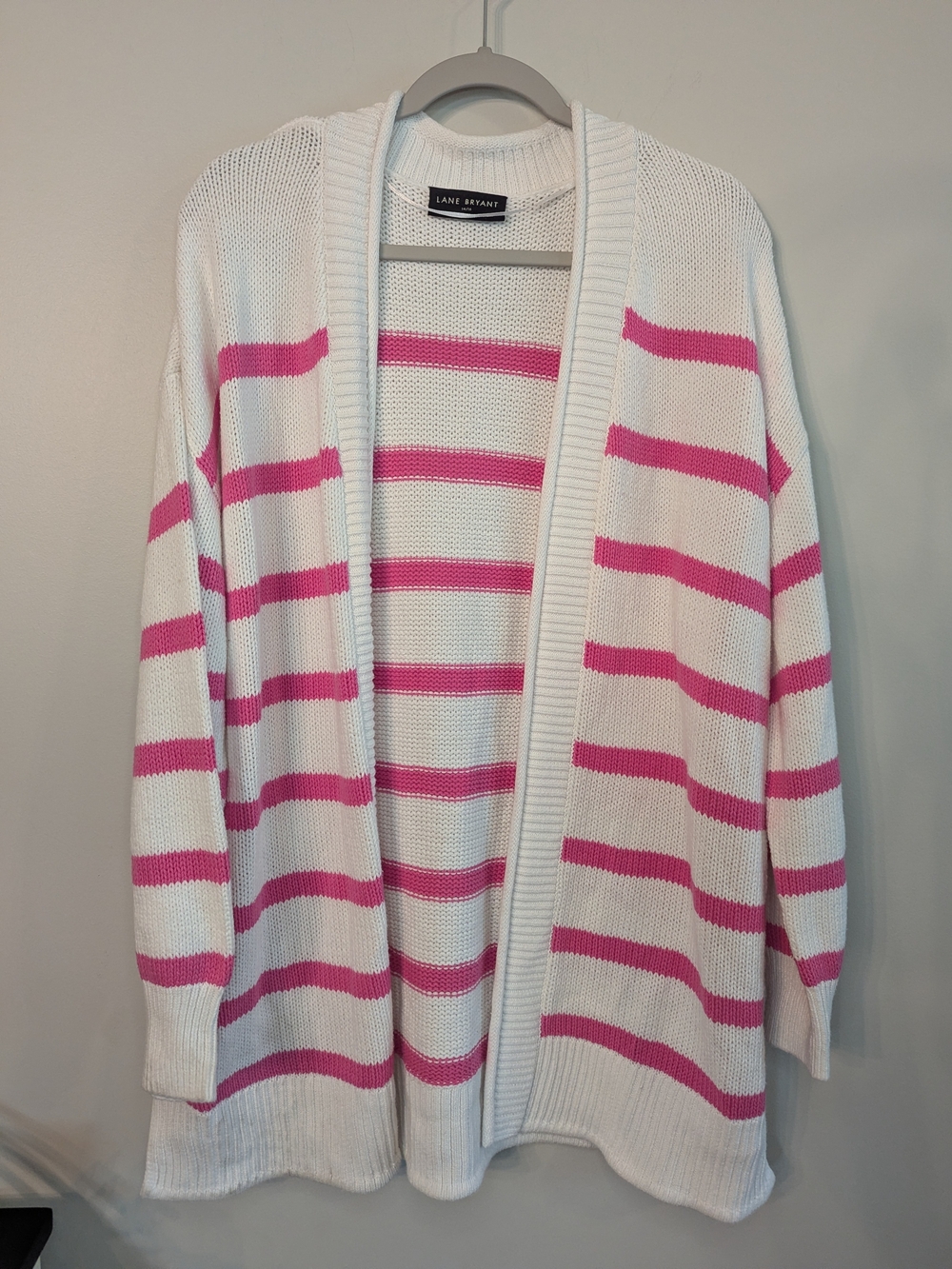 Lane Bryant Striped Cozy Open Front Cardigan 14/16